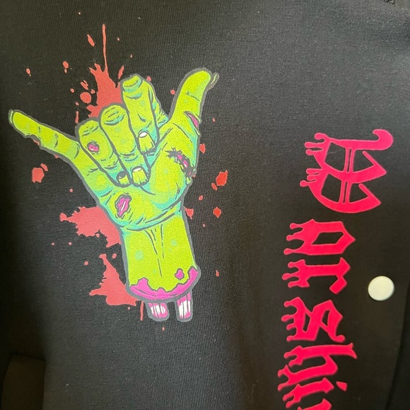 Stay Creepy, Worship me, Varsity Letterman’s Jacket Women’s Sz M - Picture 12 of 16